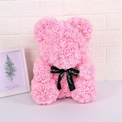 Rose Bear Artificial Flowers with LED Light Gift Box